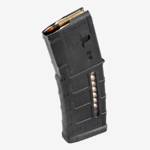 The Magpul 30RD AR15 Black Windowed GEN3 PMAG rifle magazine holds 30 5.56x45mm NATO or .223 Remington cartridges for use with AR-15 and M4 rifles.