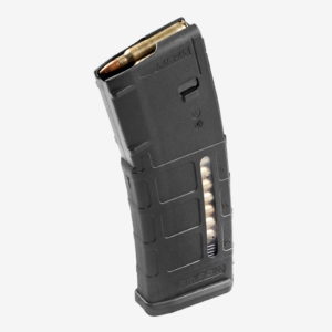 The Magpul 30RD Windowed Black GEN2 AR15 PMAG rifle magazine holds 30 5.56x45mm NATO or .223 Remington cartridges for use with AR-15 and M4 rifles.