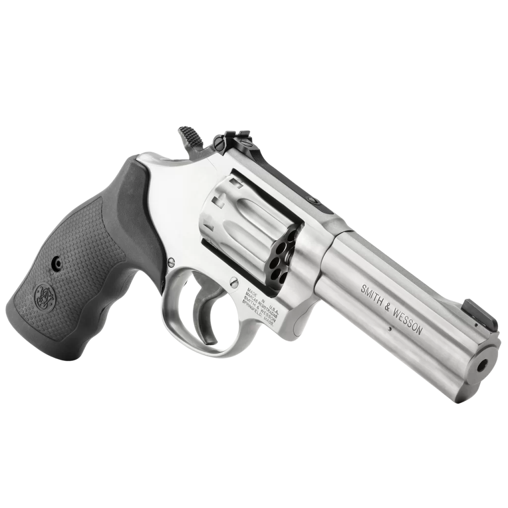 The CA compliant S&W 617 4IN chambered in 22LR revolver brings together the best features that a K-Frame has with the 10 round capacity and needle accuracy!