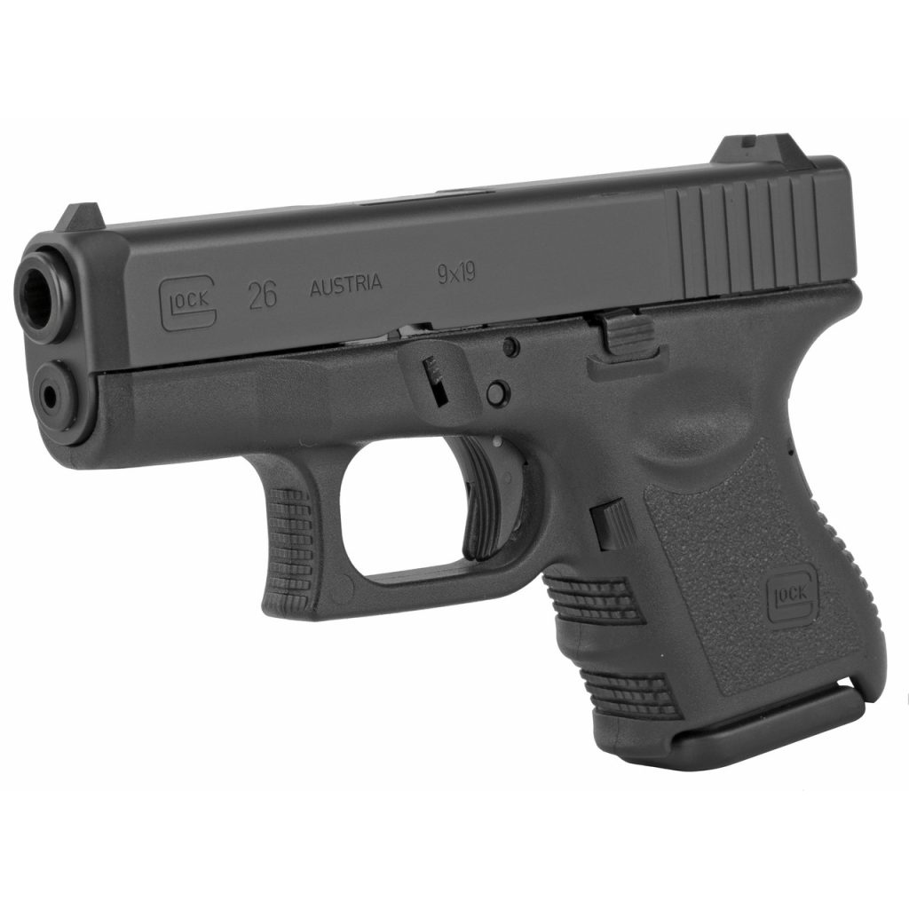 The California compliant Glock 26 Gen3 BLK is compact enough to be concealed yet still holds 10 rounds in the magazine. This gives the shooter the edge in any situation.
