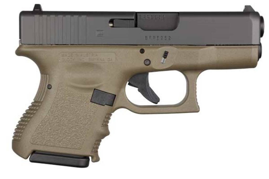The California compliant Glock 26 Gen3 ODG is compact enough to be concealed yet still holds 10 rounds in the magazine. This gives the shooter the edge in any situation.