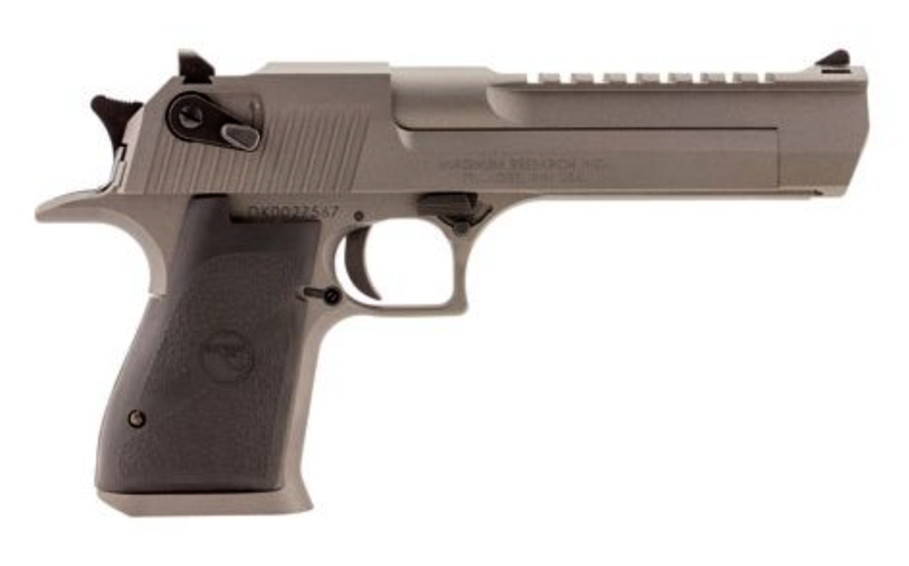 The CA compliant Desert Eagle 44MAG Tungsten is the one handgun that stands out above the rest in any firearms collection and is a must have for any collector!