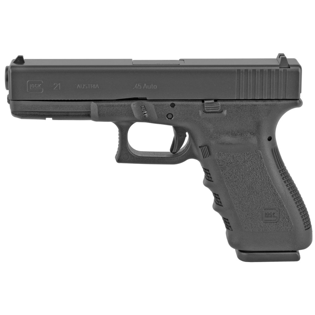 The California compliant Glock 21SF Gen3 BLK was requested by Police in the United States due to it's 45ACP legendary stopping power.