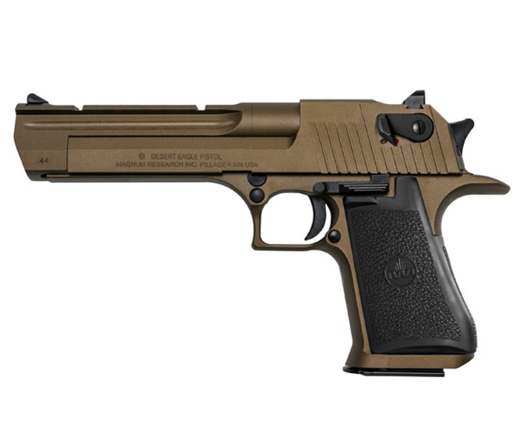 The CA compliant Desert Eagle 44MAG Bronze is the one handgun that stands out above the rest in any firearms collection and is a must have for any collector!