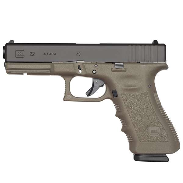 The California compliant Glock 22 Gen3 ODG is a full size handgun chambered in 40 Smith and Wesson giving you the stopping when you need it most!
